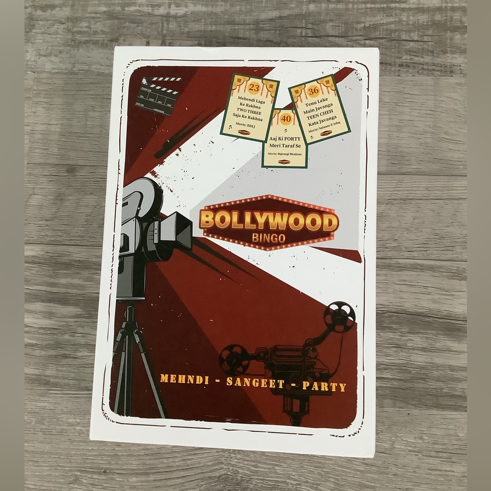 BOLLYWOOD BINGO MEHNDI - SANGEET - PARTY EDITION
NWOT